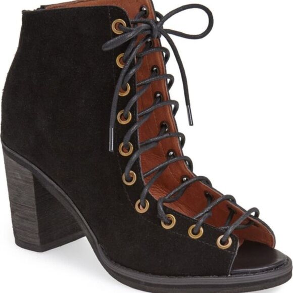 Jeffrey Campbell Cors Lace Up Chunky Heel Boots Booties Heels Size 7.5 - Picture 2 of 12